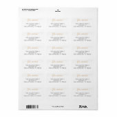 Feliz Navidad Gold Script Kerstadres Etiket (Full Sheet)