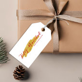 Feliz Navidad Gold Tree Folie Brush Vakantie Cadeaulabel
