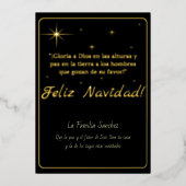 Feliz Navidad Golden & Black Luke 2:14 Folie Feestdagenkaart (Voorkant)