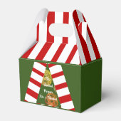 Feliz Navidad Golden Sparkles Kerstboom Bedankdoosjes (Achterkant)