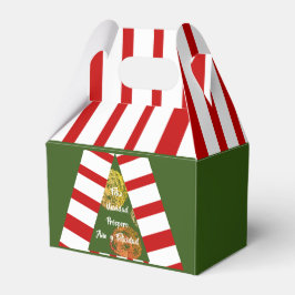 Feliz Navidad Golden Sparkles Kerstboom Bedankdoosjes