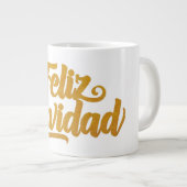 "Feliz Navidad" Goldener Schriftzug Spanisch Grote Koffiekop (Voorkant rechts)