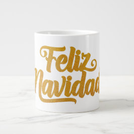"Feliz Navidad" Goldener Schriftzug Spanisch Grote Koffiekop