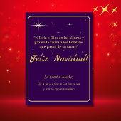 Feliz Navidad Goud & Paars Lukas 2:14 Vers Feestdagenkaart