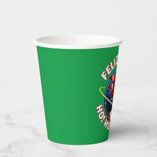 FELIZ NAVIDAD GRAPPIGE SANTA ASTRONAUT PAPIEREN BEKERS (Voorkant)