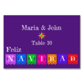 Feliz Navidad Green Cactus op Paars Kaart (Voorkant)