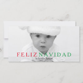 Feliz Navidad Green Red Typografie kerst Feestdagenkaart