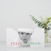 Feliz Navidad Green Red Typografie kerst Feestdagenkaart (Staand voorkant)