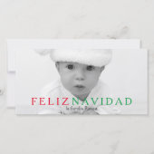 Feliz Navidad Green Red Typografie kerst Feestdagenkaart (Voorkant)
