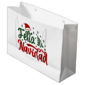 Feliz Navidad Groot Cadeauzakje (Voorkant Gekanteld)