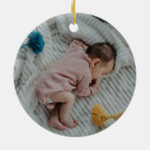 Feliz Navidad, Happy Kerstmis, met foto Keramisch Ornament (Achterkant)