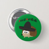 Feliz Navidad Hedégel Ronde Button 5,7 Cm (Voorkant /achterkant)