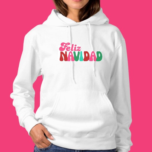 Feliz Navidad - Helder Maximalistisch Wit Hoodie