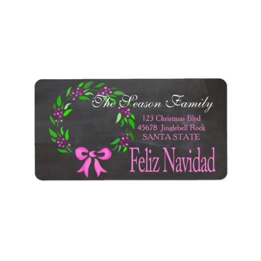 Feliz Navidad Holiday Adres Etiket (Voorkant)