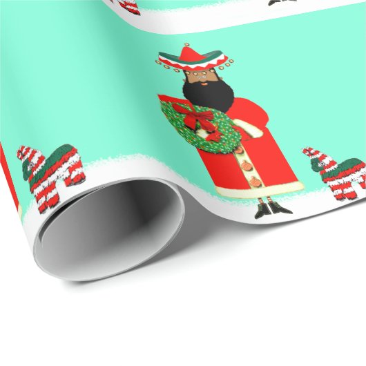 Feliz Navidad Holiday Gift Cadeaupapier (Rol Hoek)