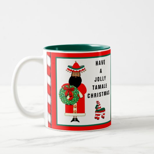 Feliz Navidad Holiday Gift Tweekleurige Koffiemok (Links)