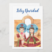 Feliz Navidad Holiday Kaart voor kinderen (Voorkant / Achterkant)
