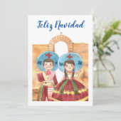 Feliz Navidad Holiday Kaart voor kinderen (Staand voorkant)