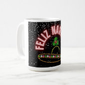 Feliz Navidad Holiday Neon Koffiemok (Voorkant links)