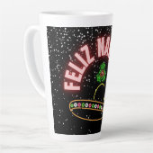 Feliz Navidad Holiday Neon Latte Mok (Linkerhoek)