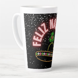 Feliz Navidad Holiday Neon Latte Mok