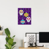 Feliz Navidad Holiday Sugar Skull Poster/Afdruk Poster (Thuiskantoor)