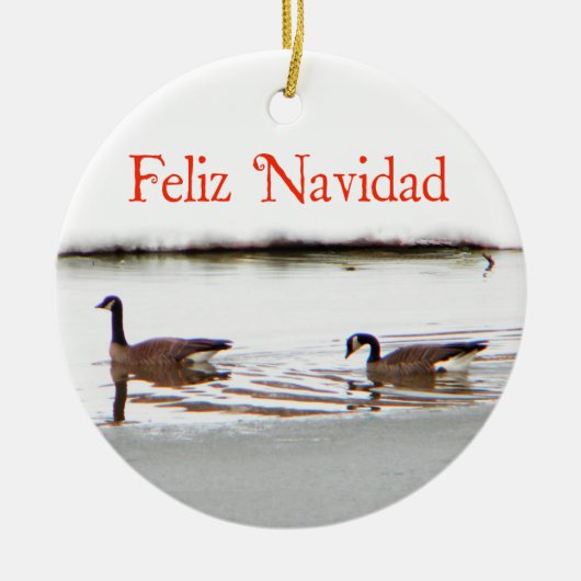 Feliz Navidad - Honkers - Canada Geese Keramisch Ornament (Voorkant)