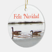Feliz Navidad - Honkers - Canada Geese Keramisch Ornament (Links)