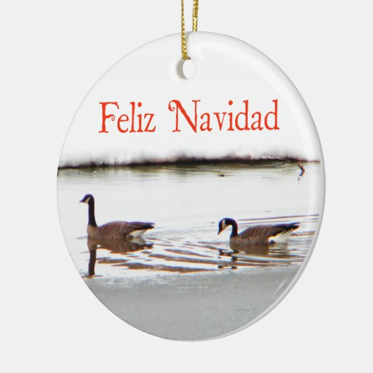 Feliz Navidad - Honkers - Canada Geese Keramisch Ornament (Links)