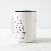 Feliz Navidad Hummingbird Kerstmis Tweekleurige Koffiemok (Voorkant links)