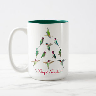 Feliz Navidad Hummingbird Kerstmis Tweekleurige Koffiemok
