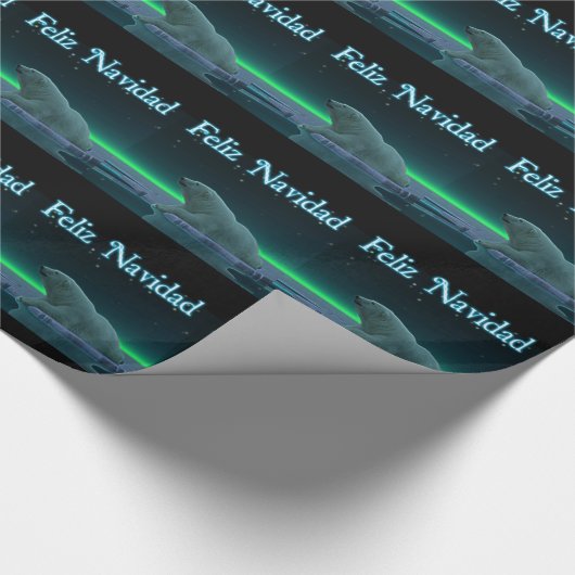 Feliz Navidad - Ice Edge Polar Beer Cadeaupapier (Hoek)