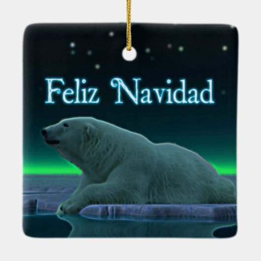 Feliz Navidad - Ice Edge Polar Beer Keramisch Ornament (Achterkant)