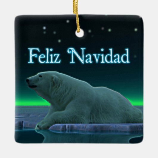Feliz Navidad - Ice Edge Polar Beer Keramisch Ornament (Voorkant)