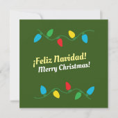 "Feliz Navidad" in het Engels en Spaans Holiday Ca Feestdagenkaart (Voorkant)
