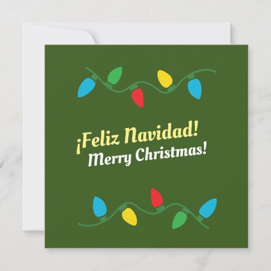"Feliz Navidad" in het Engels en Spaans Holiday Ca Feestdagenkaart (Voorkant)