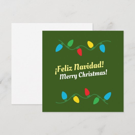 "Feliz Navidad" in het Engels en Spaans Vakantie C Feestdagenkaart (Voorkant / Achterkant)