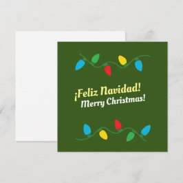 "Feliz Navidad" in het Engels en Spaans Vakantie C Feestdagenkaart