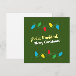  "Feliz Navidad" in het Engels en Spaans Vakantie  Feestdagenkaart