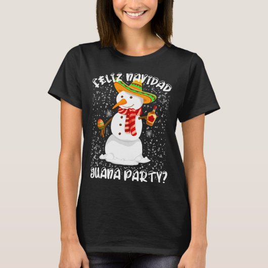 Feliz Navidad Juana Mexican Kerstman T-shirt (Voorkant)