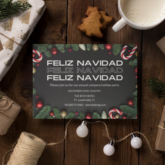 Feliz Navidad Kantoor Bedrijf Kerstfeest Kaart