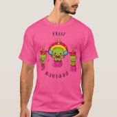 Feliz Navidad Kawaii Cactus T-shirt (Voorkant)