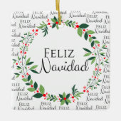 Feliz Navidad keramisch keramisch sieraad Ornament (Voorkant)