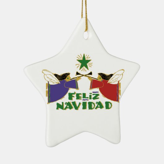 Feliz Navidad Keramisch Ornament (Rechts)