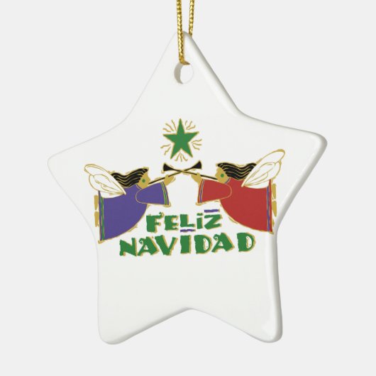 Feliz Navidad Keramisch Ornament (Links)