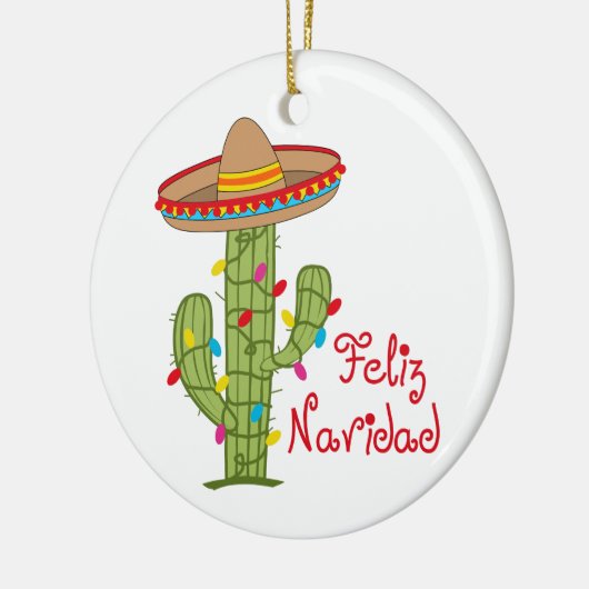 Feliz Navidad Keramisch Ornament (Links)