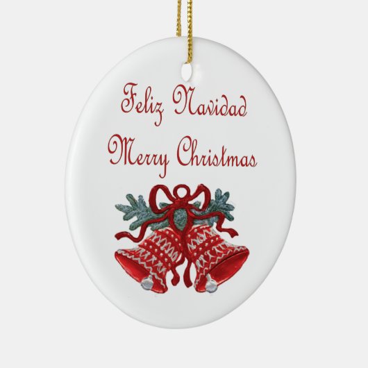 Feliz Navidad Keramisch Ornament (Rechts)