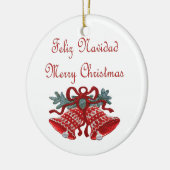 Feliz Navidad Keramisch Ornament (Links)