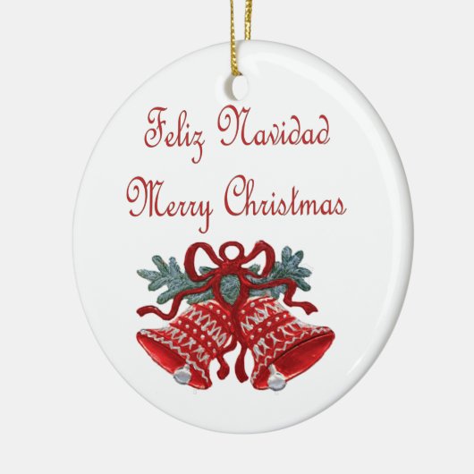 Feliz Navidad Keramisch Ornament (Links)