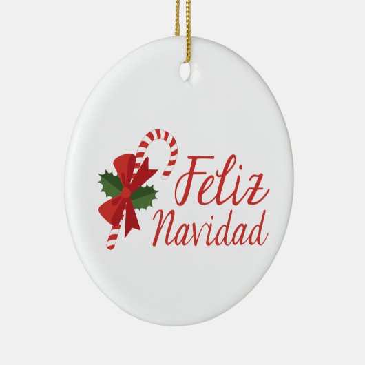 Feliz Navidad Keramisch Ornament (Rechts)